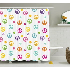 8x12 FT Groovy Vinyl Photography Backdrop,Peace Flower Symbol Colorful Illustration About Equality Peaceful World Dreamlike Background for Baby Shower Bridal Wedding Studio Photography Pictures